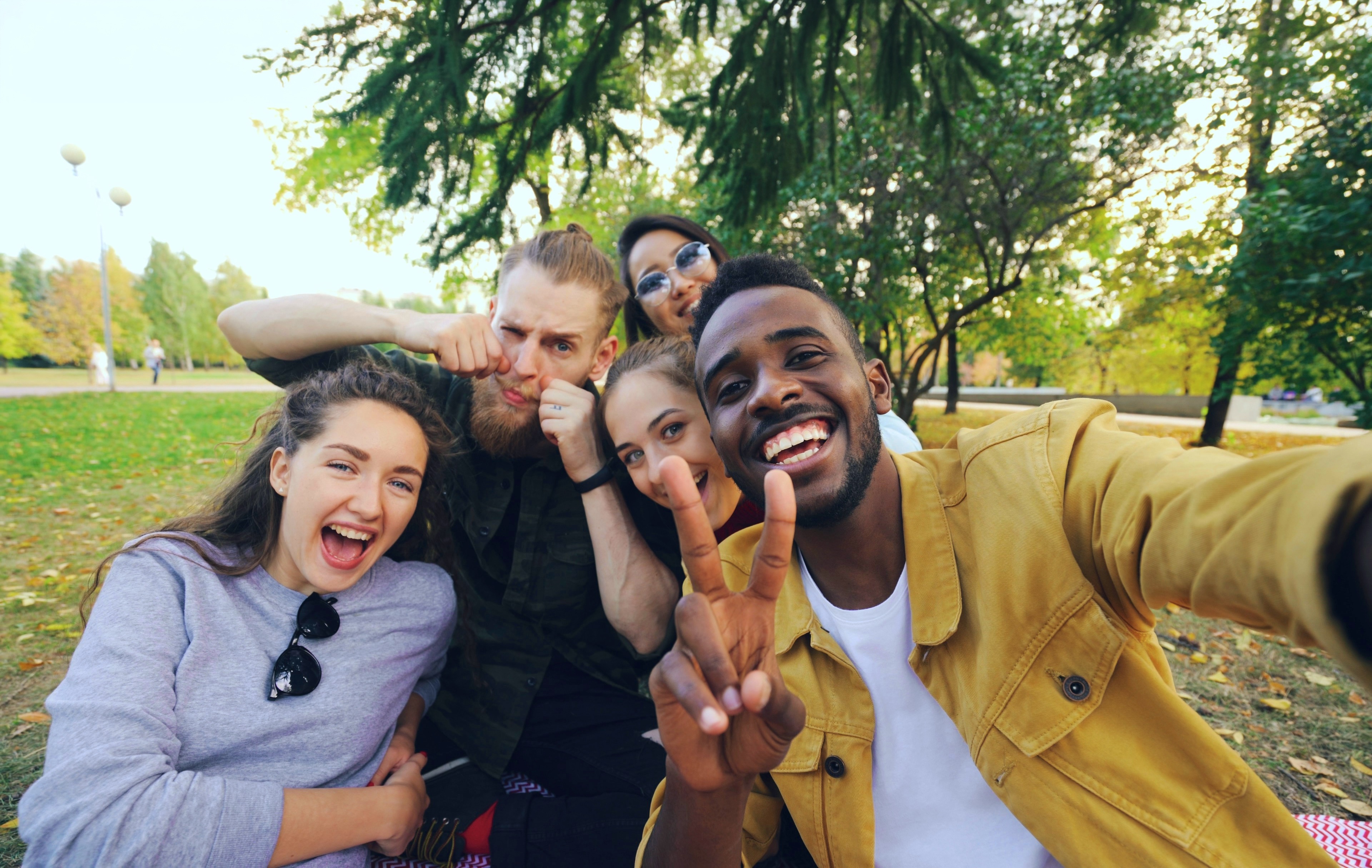 Man standing near woman smiling