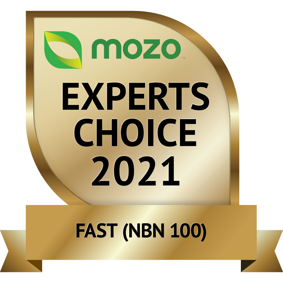 Mozo Experts Choice Award Winner for Fast Broadband (NBN 100)