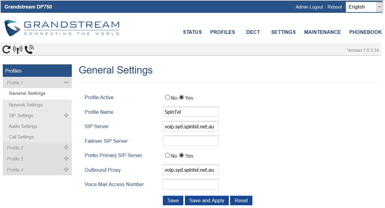 VoIP Configuration Guide Dp750