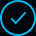 blue tick with black background