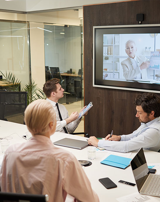corporate meeting over an online meeting