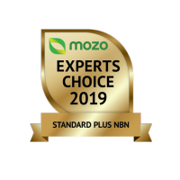 Award logo for winning Mozo Experts Choice Award for Standard Plus NBN in 2019