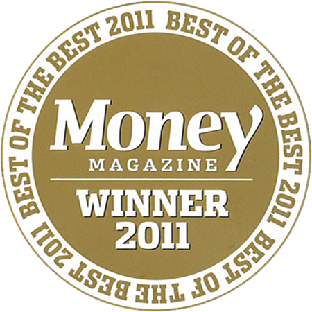 Award logo for winning Money Magazine's Best of the Best Award for 2011