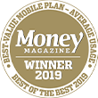 Award logo for winning Money Magazine's Best Value Mobile Plan Award for 2019