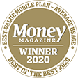 Award logo for winning Money Magazine's Best Value Mobile Plan Award for 2020