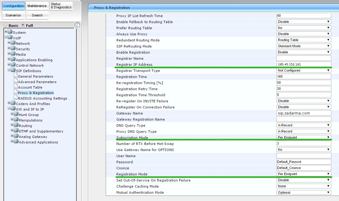 Audiocodes Setup