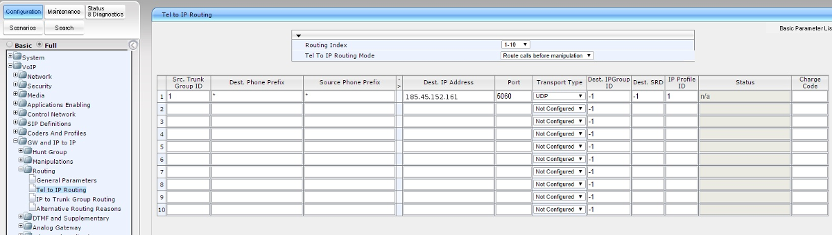 Audiocodes Setup