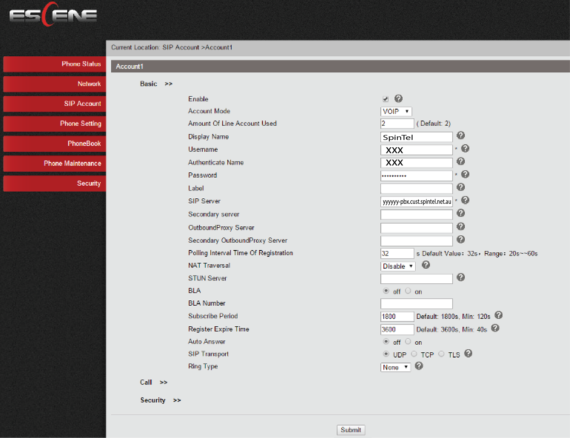 Escene Setup