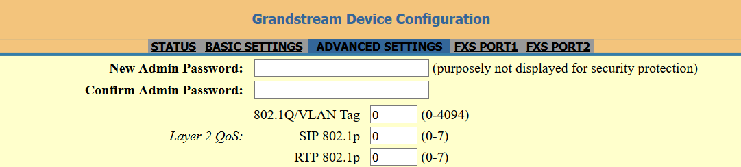 Advance Settings