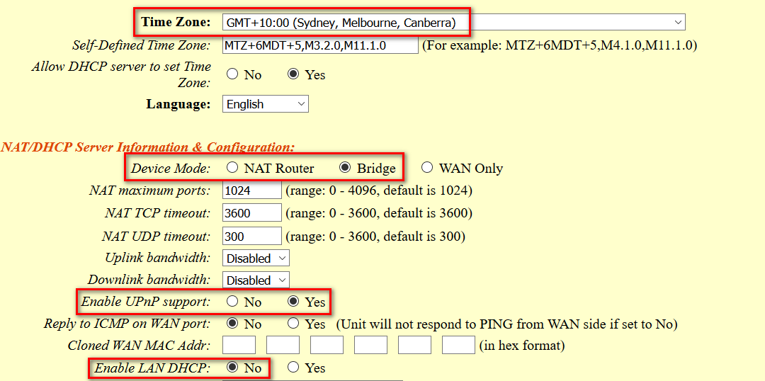 Basic Settings Continuation