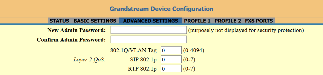 Advance Settings