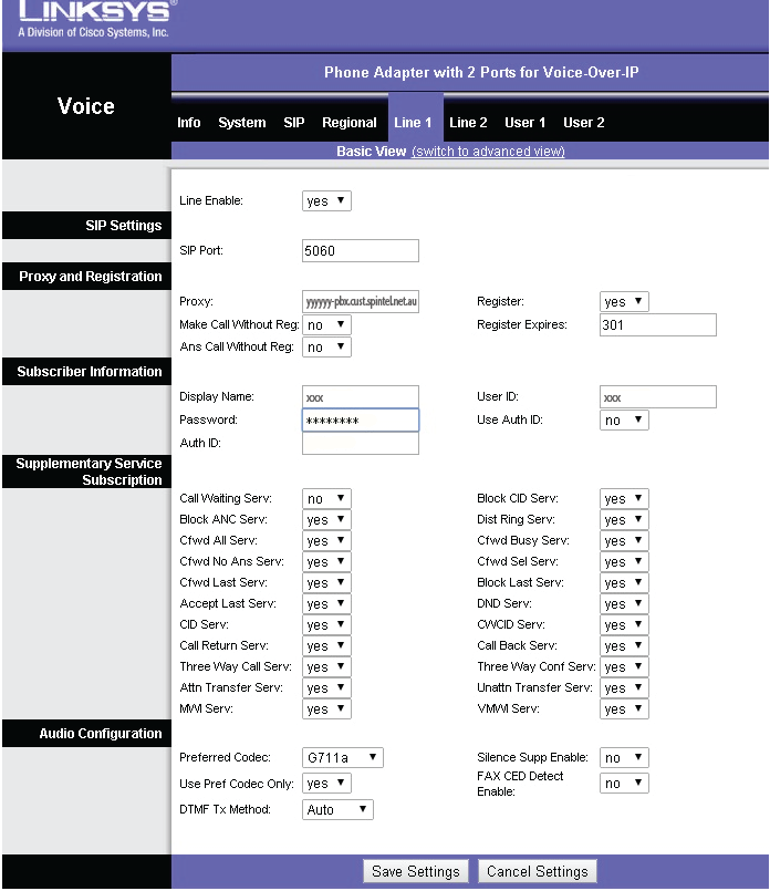 Linksys PAP2 Setup