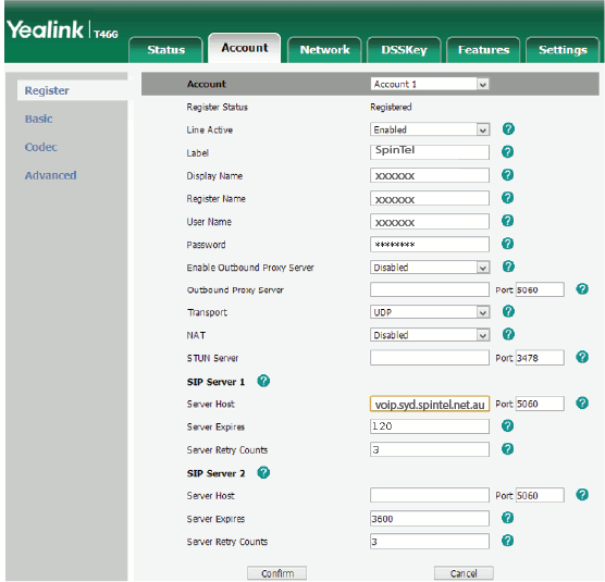 Yealink IP phone Setup