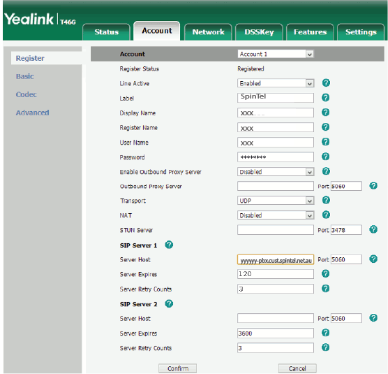 Yealink IP phone Setup